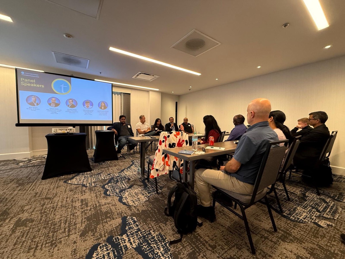 Photo: the panel on AI agents in testing